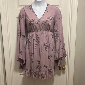 Floral Spring Dress with Tulip Sleeve